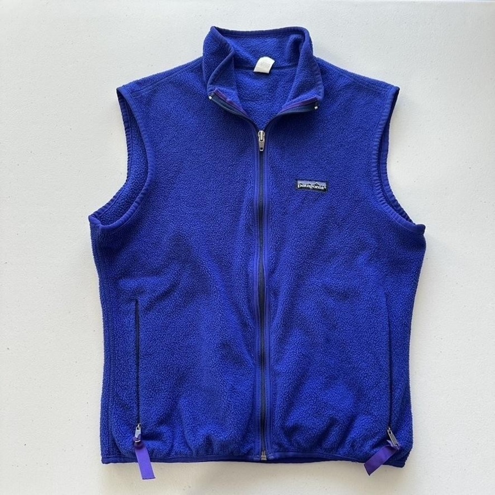 Vintage Patagonia Synchilla Fleece Vest Womens Small Blue Full Zip USA S8